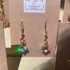 Cubic Zirconia Gold Earrings